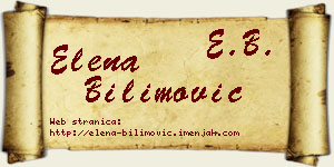 Elena Bilimović vizit kartica